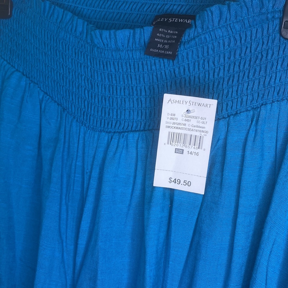 NWT Ashley Stewart Ocean Blue Wide leg Pants SZ 14/16